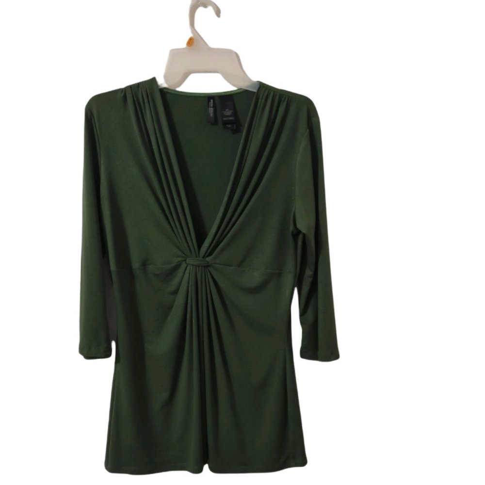 BISOU BISOU Michell Bohgot Women's Blouse Color: Olive Green Size M/M